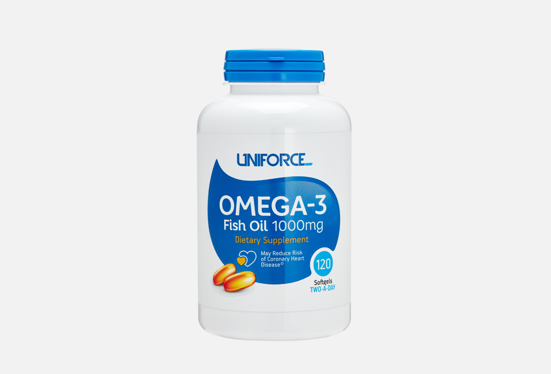 Капсулы UNIFORCE Omega-3 1000 mg 120 шт нау рыбий жир из печени трески 1000мг капс 1391мг 90 бад