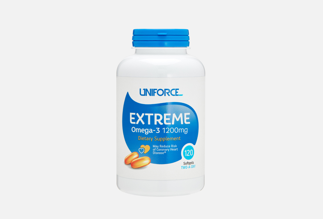 капсулы uniforce extreme omega 3 1200 mg 120 шт Капсулы UNIFORCE Extreme Omega-3 1200 mg 120 шт