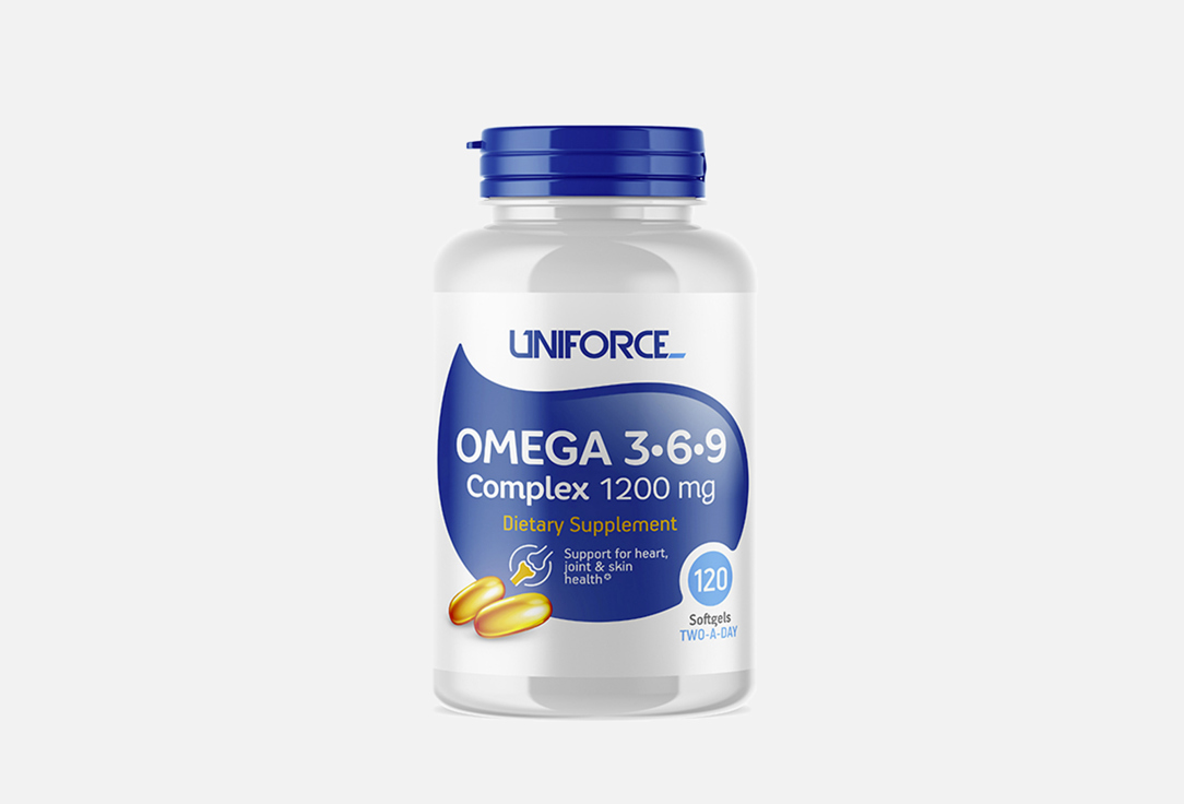 Капсулы UNIFORCE Omega 3-6-9 1200 mg 120 шт thompson омега 3 6 9 120 гелевых капсул