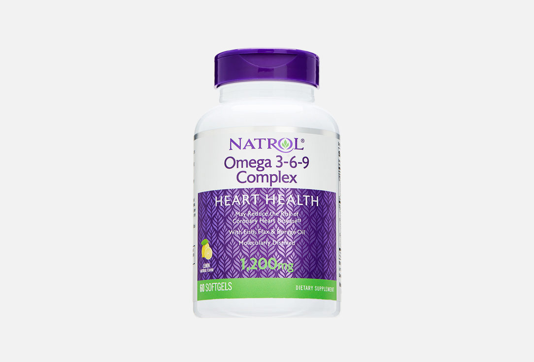 Омега 3-6-9 NATROL Omega 3-6-9 complex 1200 мг в капсулах 60 шт капсула elemax бад к пище комплекс детский омега 3 с витамином е и д со вкусом апельсина 710 мг