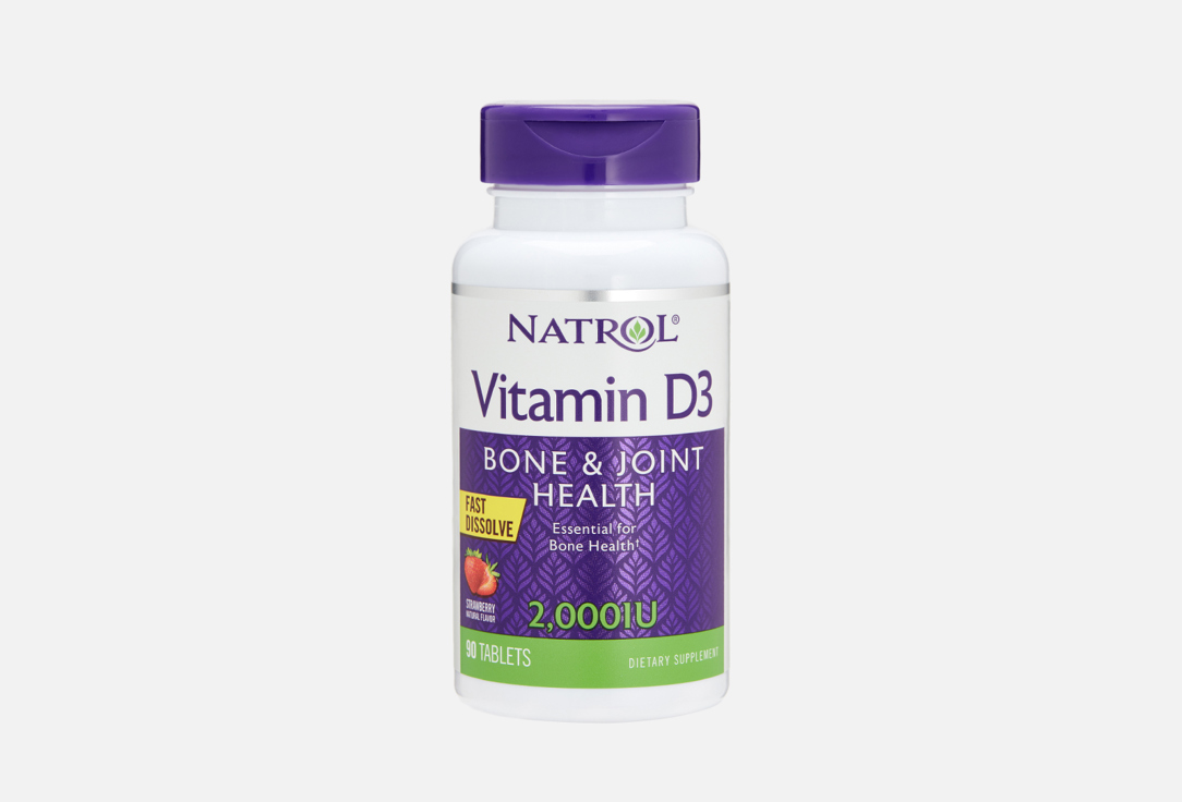 Витамин D3 NATROL Bone & joint health 2000 МЕ в таблетках 90 шт бад для здорового сна natrol melatonin 3mg витамин в6 кальций в таблетках 240 шт