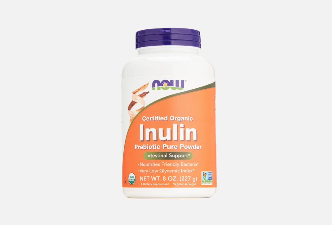 цена Пребиотик для улучшения пищеварения NOW Inulin в сухой смеси 227 г