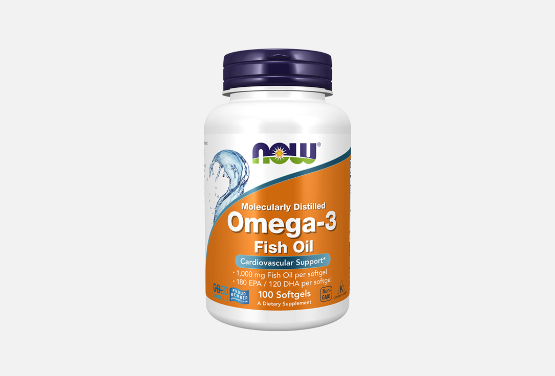 Омега 3 NOW 1000 мг в капсулах 100 шт омега 3 now red omega с коэнзимом q10 в капсулах 90 шт