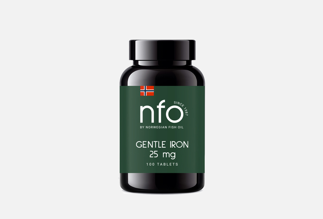 Легкодоступное железо NFO Fish Oil Gentle Iron 100 шт b комплекс nfo норвегиан фиш оил таблетки 500мг 90шт