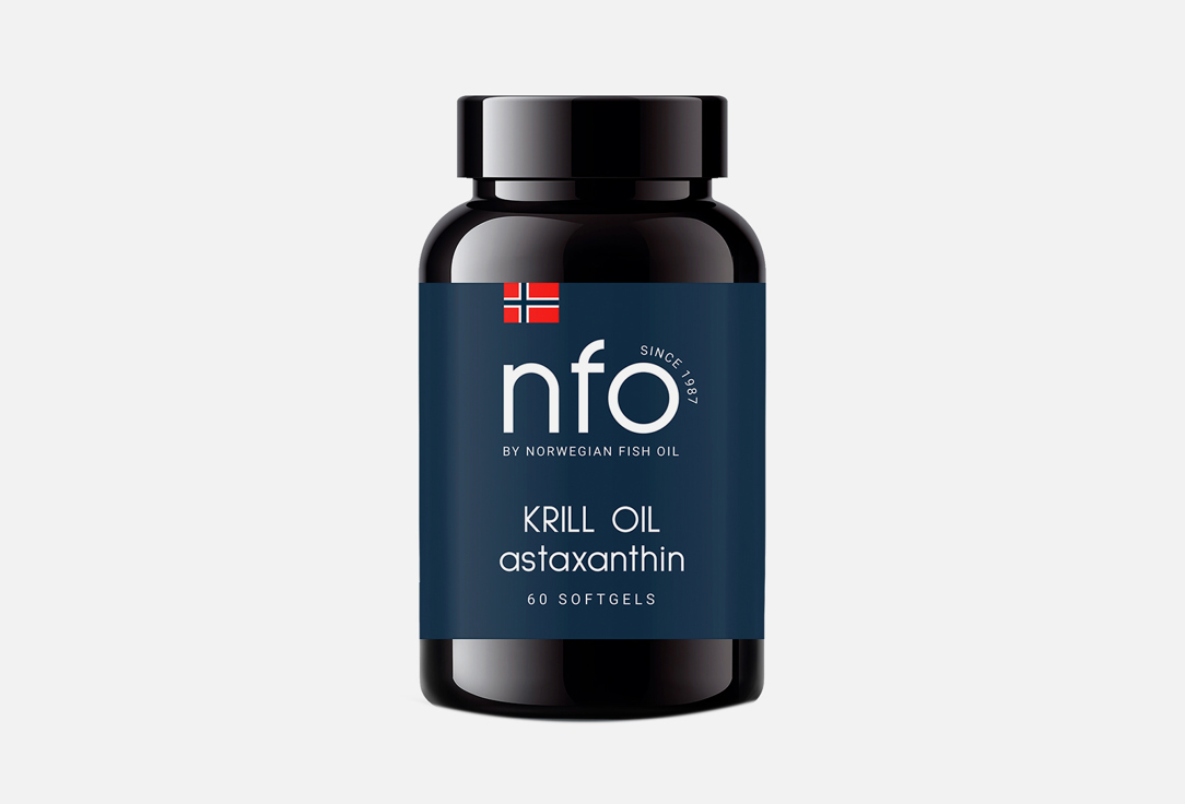 Масло криля в капсулах NFO Krill Oil 60 шт норвегиан фиш оил омега 3 жир печени трески а д е для детей от 3 х лет и взр 250мл бад