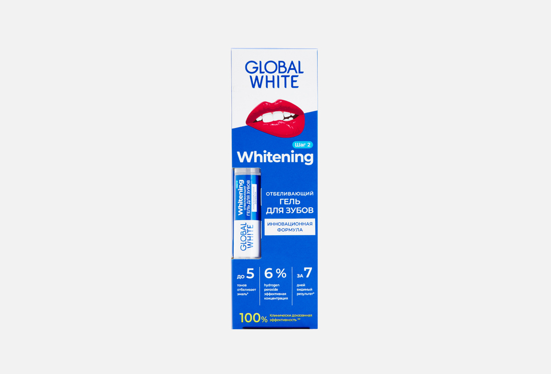карандаш - аппликатор для отбеливания зубов GLOBAL WHITE Teeth whitening pen 5 мл пенка для отбеливания зубов global white teeth whitening foam fresh mint 50 мл