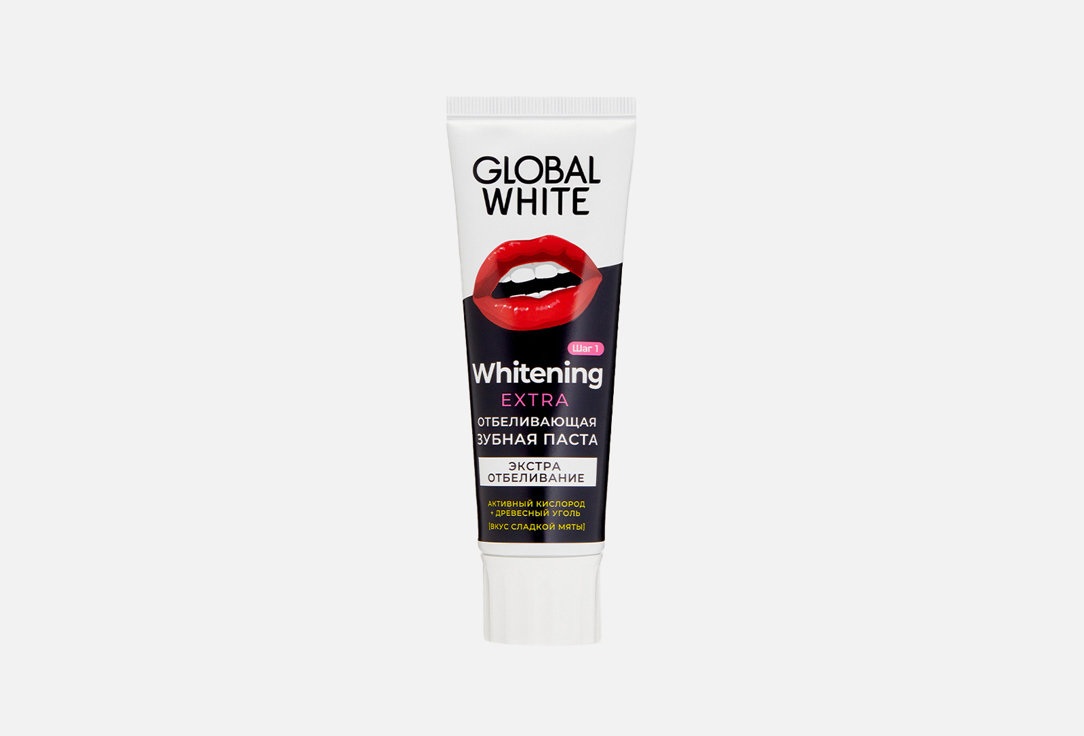 Изображение товара Отбеливающая зубная паста с древесным углем GLOBAL WHITE extra whitening
