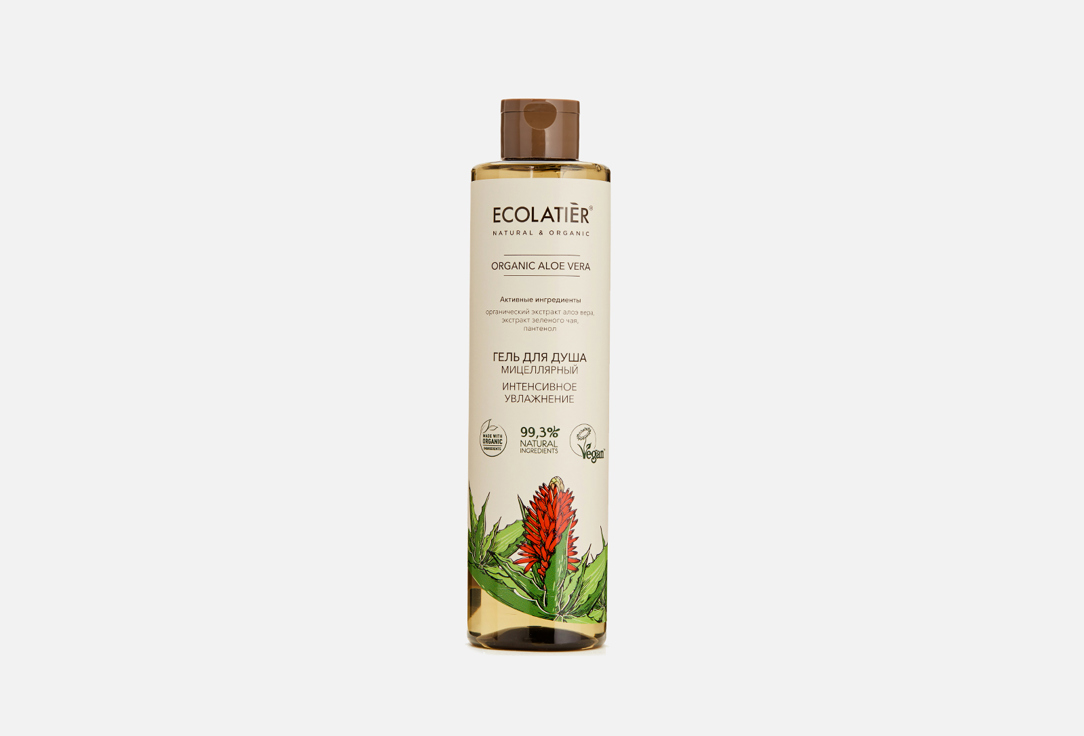 Изображение товара Мицеллярный гель для душа ECOLATIER ORGANIC ALOE VERA 350 мл натуральное очищение и уход