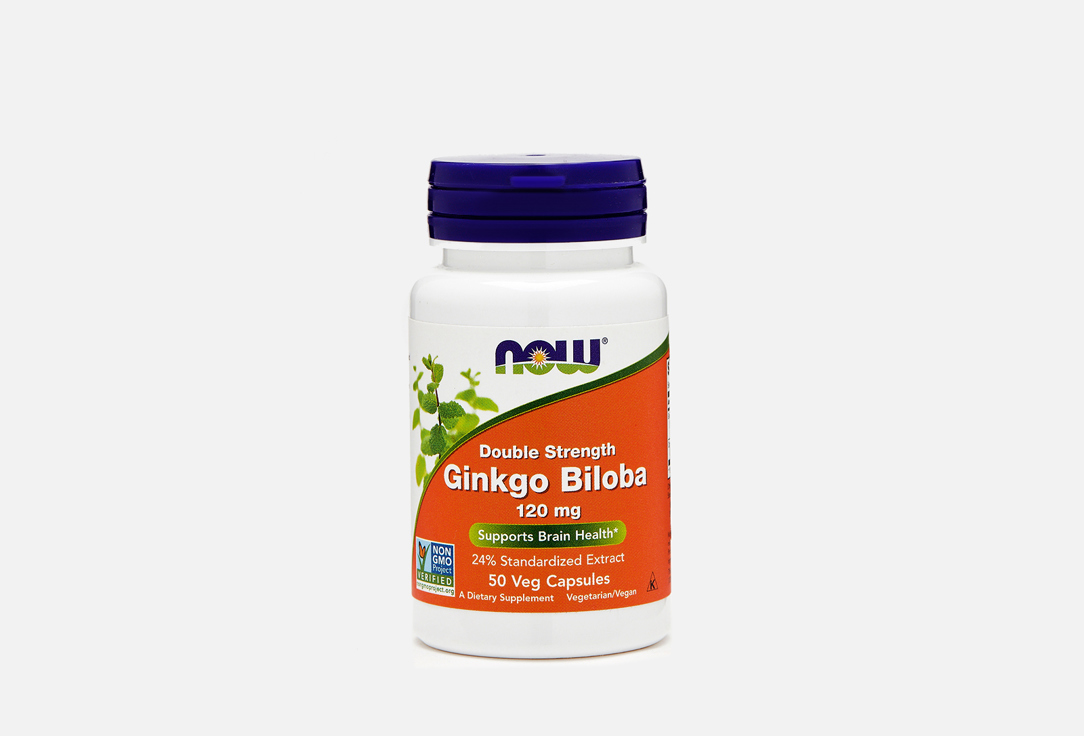 цена БАД для поддержки нервной системы NOW Ginkgo Biloba, Корень Элеутерококка в капсулах 50 шт