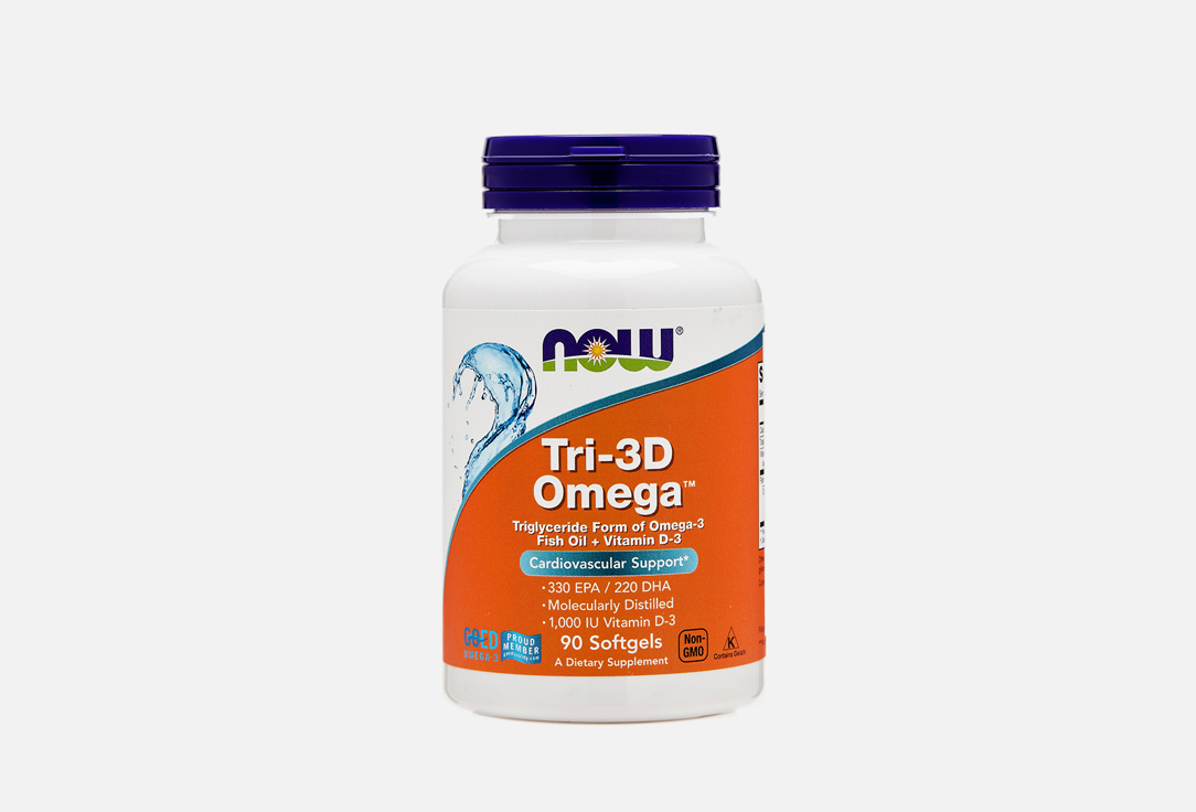 Омега 3 NOW Tri-3D Omega Витамин D3 в капсулах 