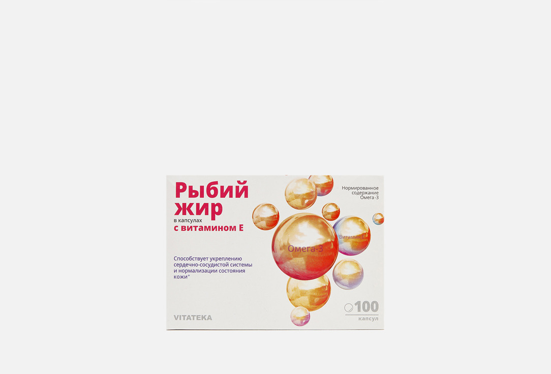 Изображение товара БАД для поддержки сердечно-сосудистой системы VITATEKA Витамин Е, омега-3 в капсулах