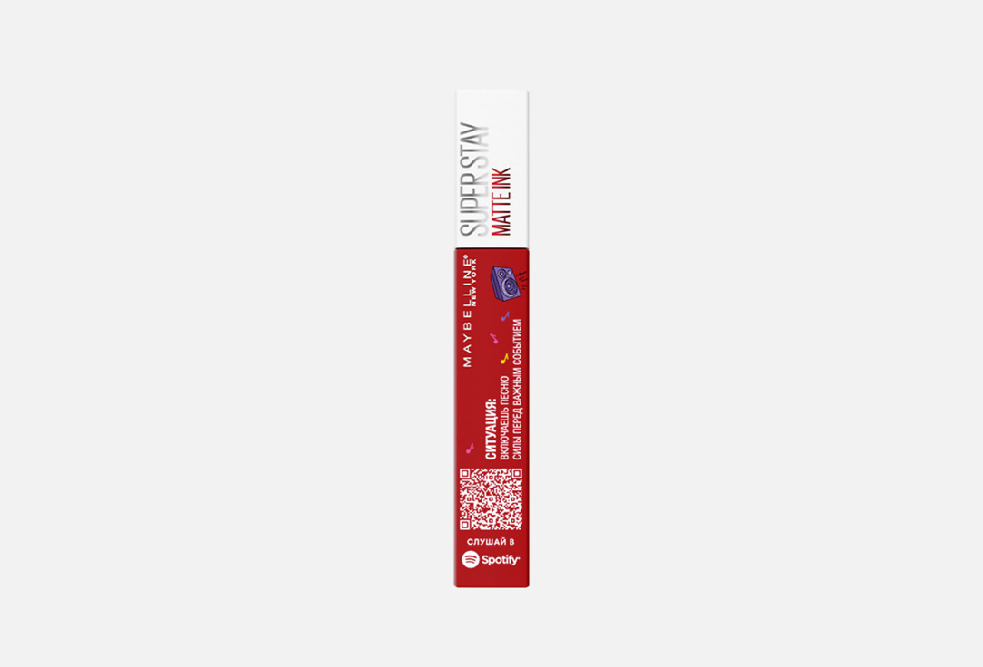 Суперстойкая жидкая матовая помада для губ Maybelline New York Super Stay Matte Ink x Spotify: Включаешь песню силы перед важным событием 