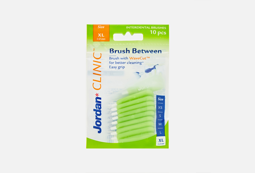 

Зубные ёршики 0,8мм JORDAN, Interdental Brushes Clinic Brush Between Size XL 10 шт