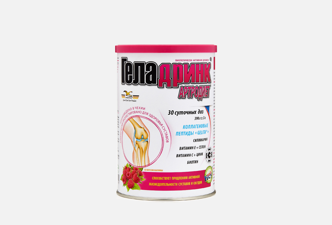 Биологически активная добавка Артродиет ГЕЛАДРИНК Со вкусом малины 390 г биологически активная добавка артродиет геладринк в капсулах 360 шт