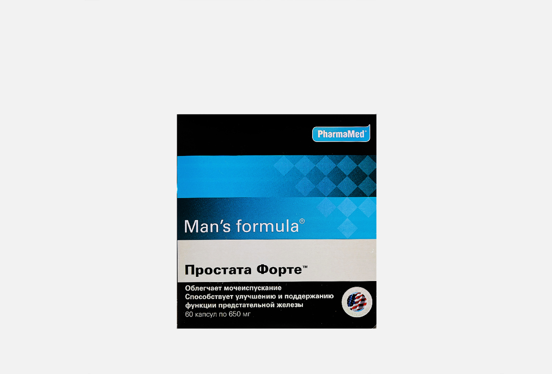 БАД для мужского здоровья MAN'S FORMULA Простата форте витамин Е, цинк, медь 60 шт урисан форте капс 650мг 60 бад