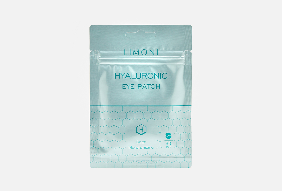 Патчи для век увлажняющие с гиалуроновой кислотой LIMONI Hyaluronic Eye Patches 30 шт маски для глаз limoni патчи для век увлажняющие с гиалуроновой кислотой от темных кругов под глазами hyaluronic