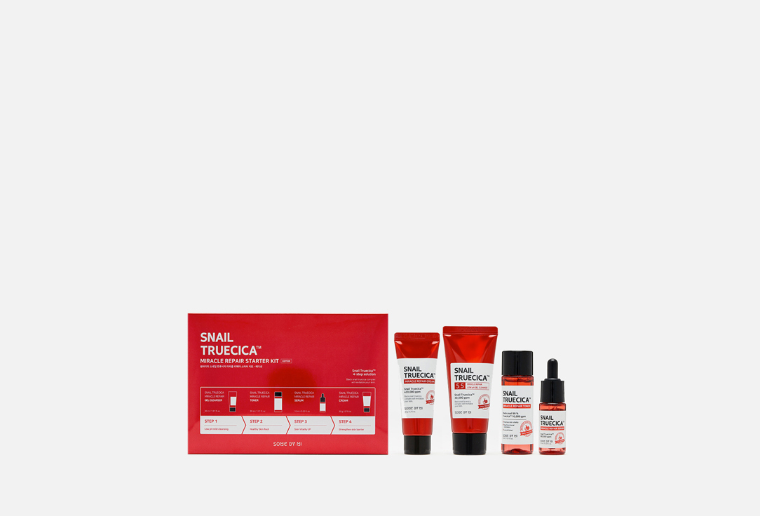 

Набор: тонер, сыворотка, крем, гель для умывания SOME BY MI, SNAIL TRUECICA MIRACLE REPAIR STARTER KIT 4 шт
