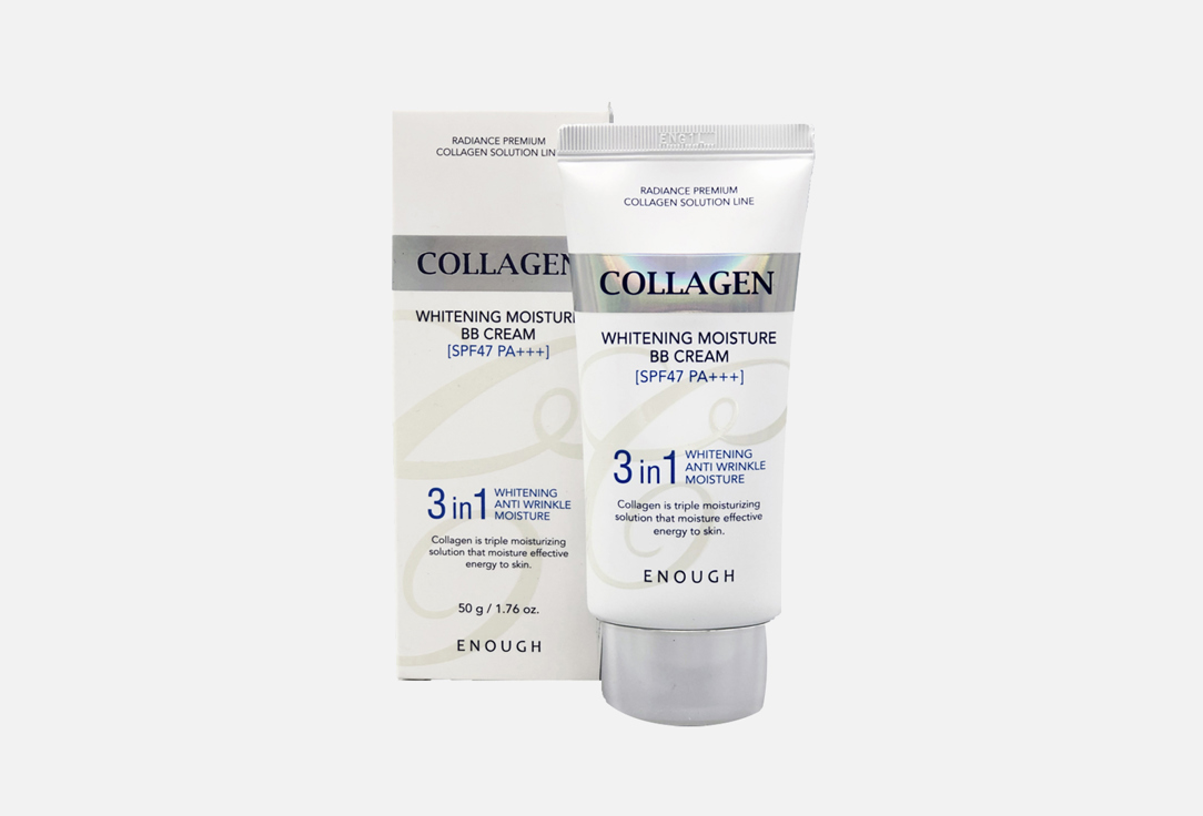 BB-крем SPF47 PA+++ ENOUGH COLLAGEN 3 in 1 WHITENING MOISTURE 50 г крем для лица с коллагеном collagen whitening moisture cream 50мл