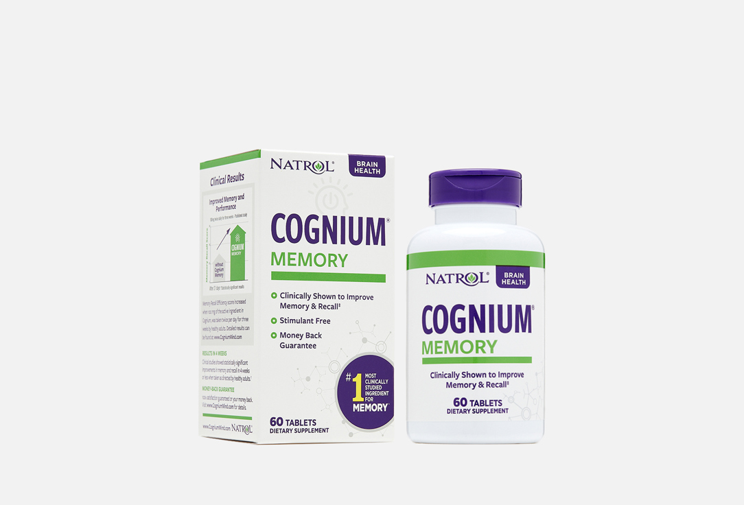 БАД для улучшения памяти и внимания NATROL Cognium в таблетках 60 шт комплекс витаминов и минералов для улучшения памяти и внимания maxler ginkgo biloba organic в таблетках 60 шт