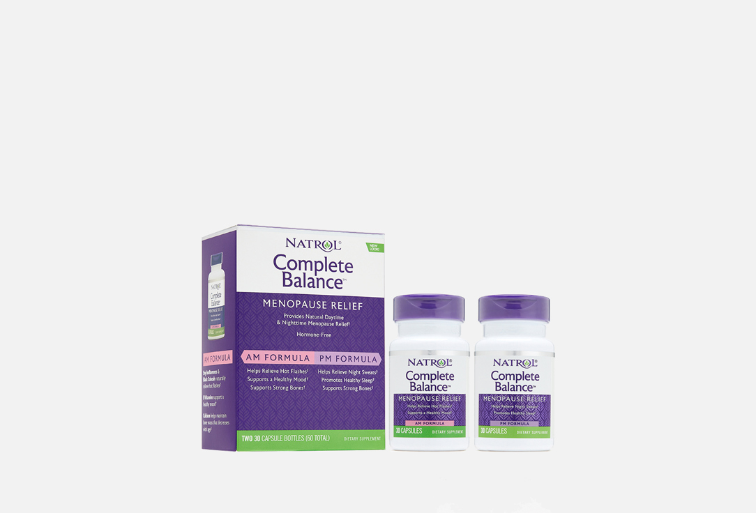 БАД для женского здоровья NATROL Complete balance menopause relief витамин B, кальций, фолиевая кислота 60 шт цена и фото
