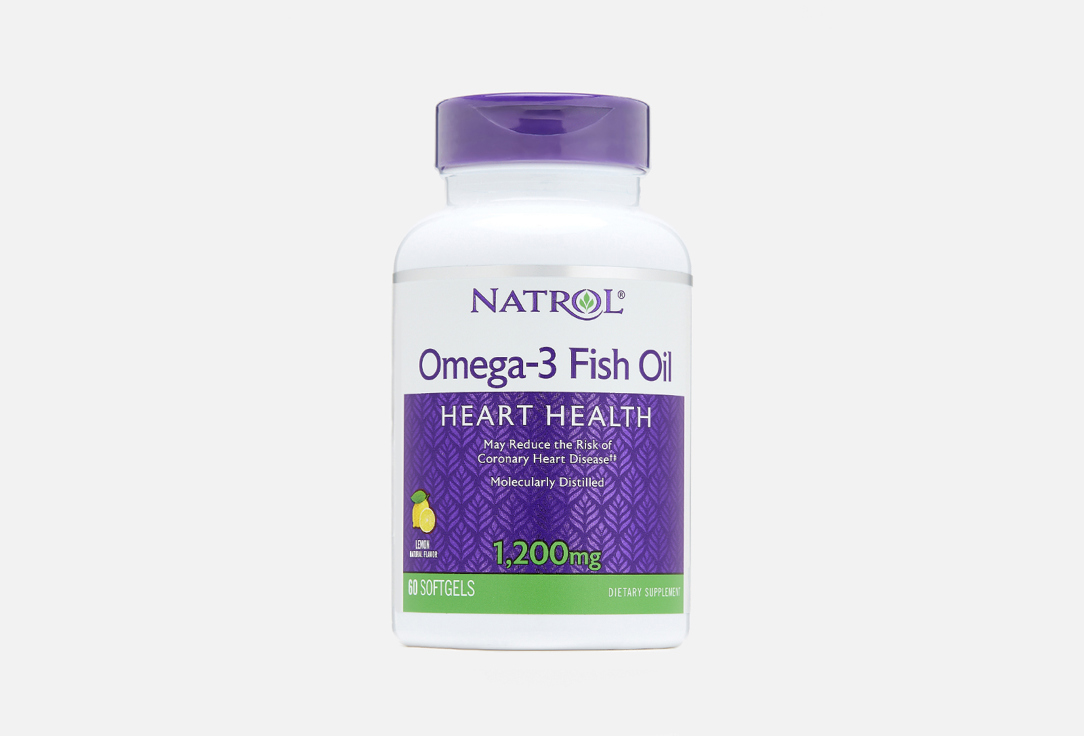 Омега 3 NATROL Omega-3 fish oil 1200 мг в капсулах 60 шт omega 3 fish oil ultra pure cold water fish oil 180 softgels