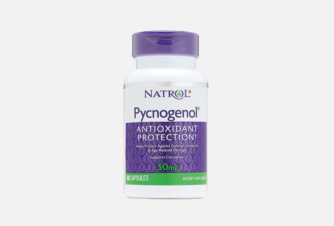 цена БАД для красоты кожи NATROL Pycnogenol коэнзим Q-10 50 мг в капсулах 60 шт