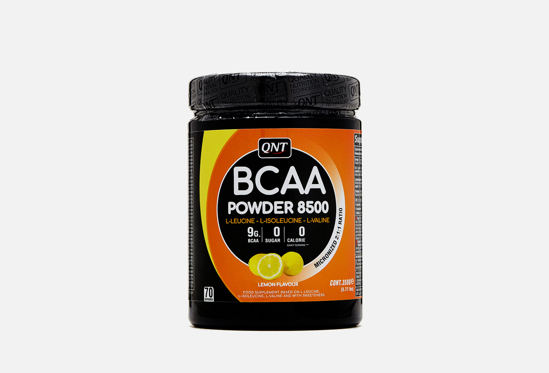 Комплекс аминокислот со вкусом лимона QNT BCAA 8500 Instant Powder Lemon Flavour 350 г bcaa qnt bcaa powder 8500 лесные ягоды 350 гр
