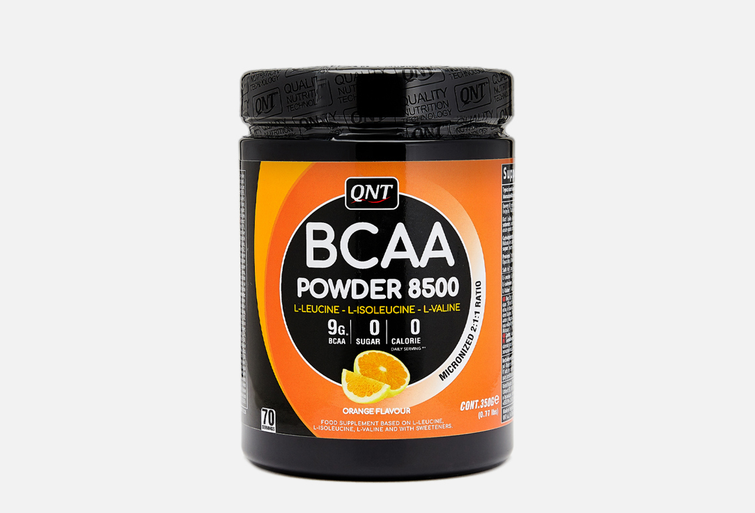 Комплекс аминокислот со вкусом апельсина QNT BCAA 8500 Instant Powder Orange Flavour 350 г аминокислотный комплекс nutrend bcaa mega strong powder 500 г orange
