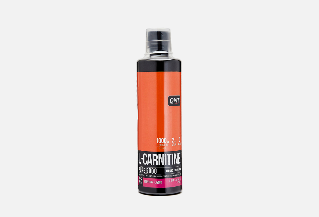 Жидкий карнитин с витамином В6 QNT L-Carnitine Liquid 5000 Raspberry Flavour 