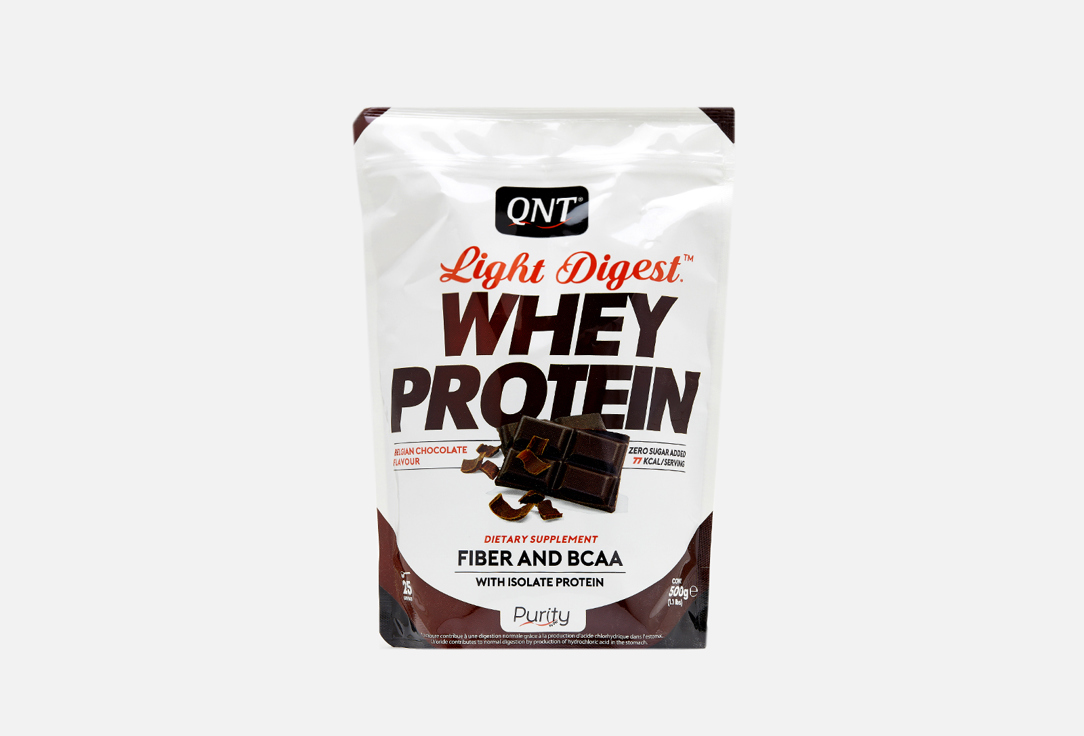 Протеин со вкусом бельгийского шоколада QNT Light Digest Whey Protein 500 г протеин со вкусом фисташки qnt light digest whey protein 500 гр