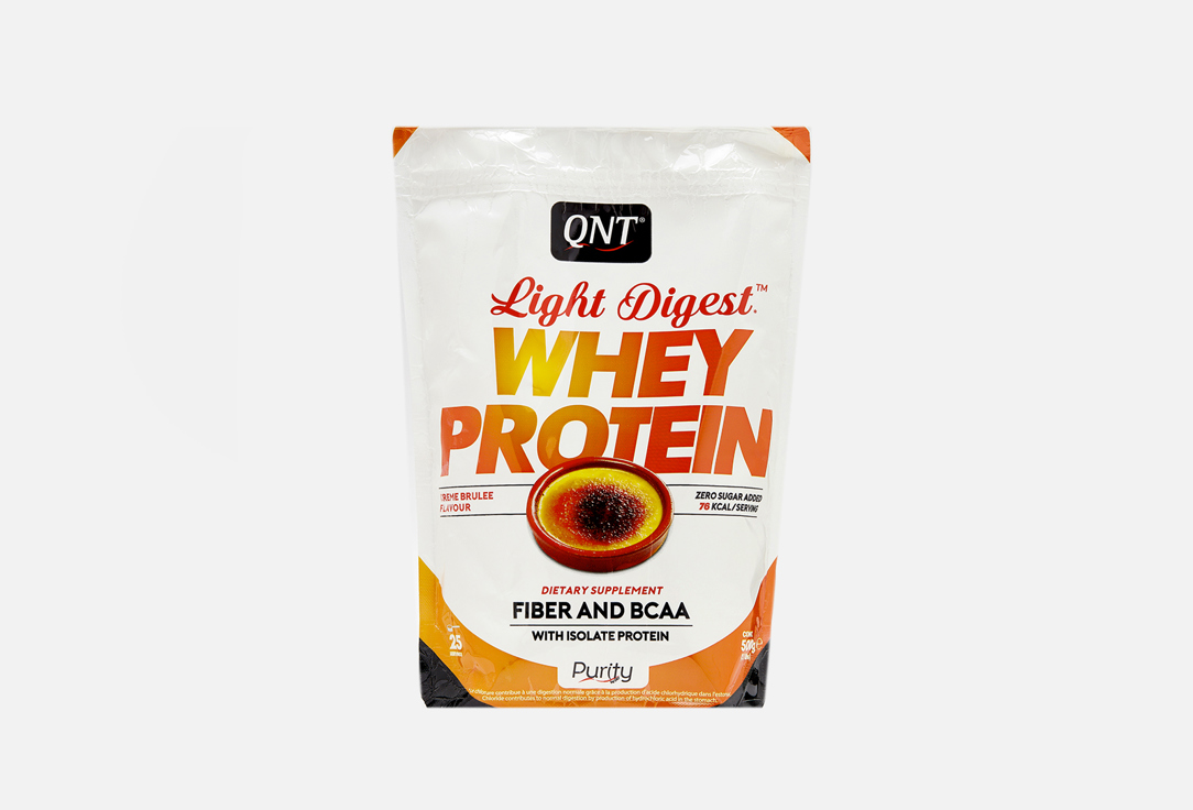 Протеин со вкусом Крем-брюле QNT Light Digest Whey Protein 500 г протеин со вкусом кьюбердон qnt light digest whey protein 500 гр
