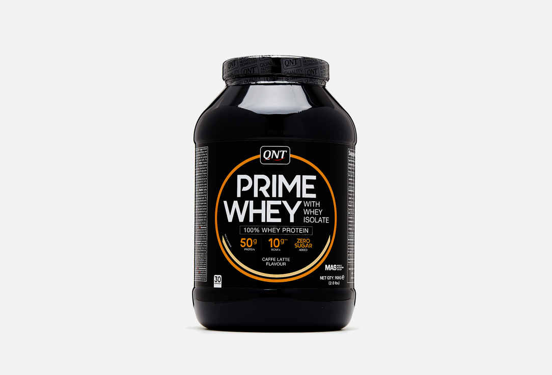 Протеин со вкусом кофе латте QNT PRIME WHEY 908 г протеин со вкусом бельгийского шоколада qnt prime whey 907 г
