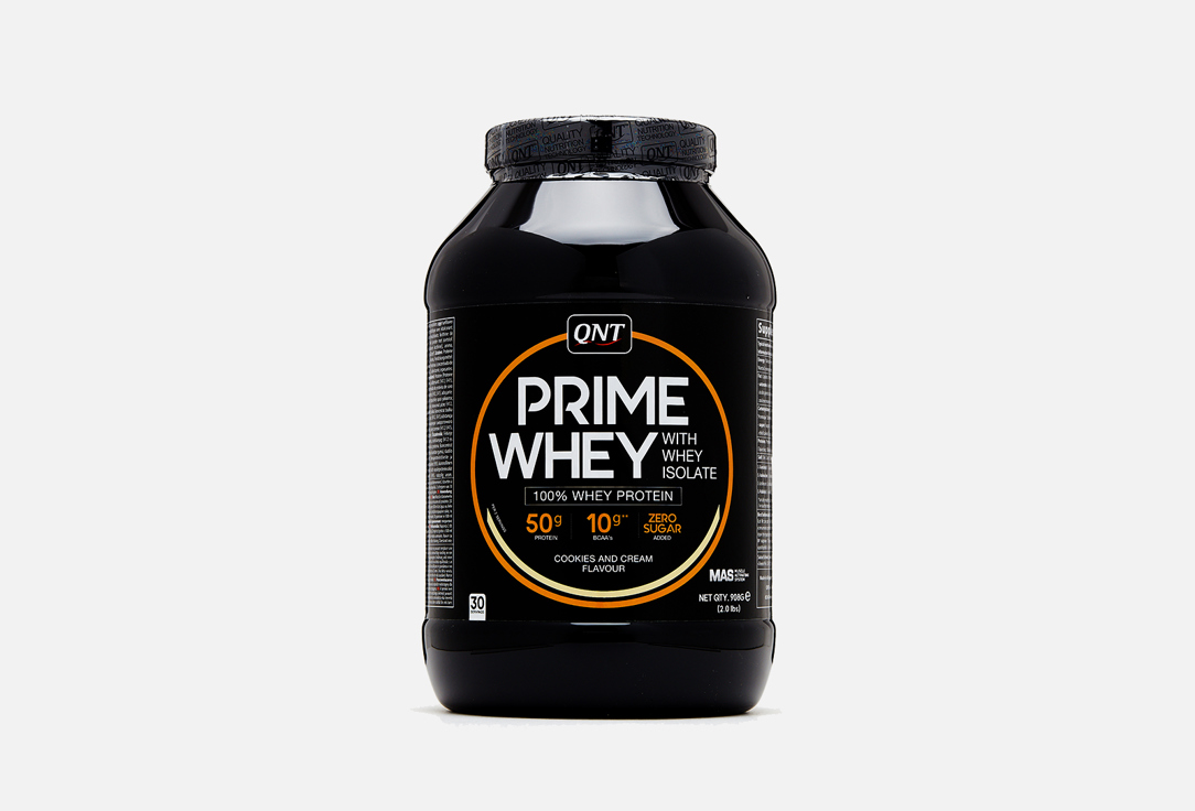 Протеин со вкусом Печенье и крем QNT PRIME WHEY 908 г протеин premium whey concentrate вкус ваниль 2240 г