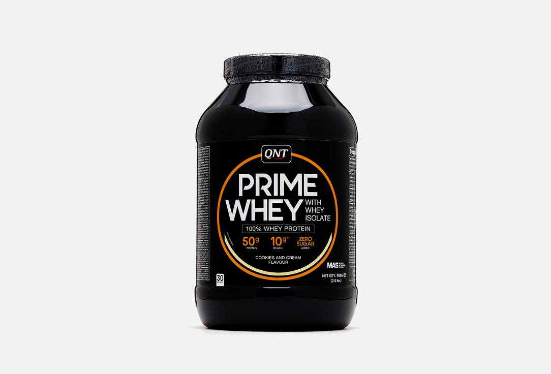 100% golden whey 908 г cappuccino капучино Протеин со вкусом Печенье и крем QNT PRIME WHEY 908 г