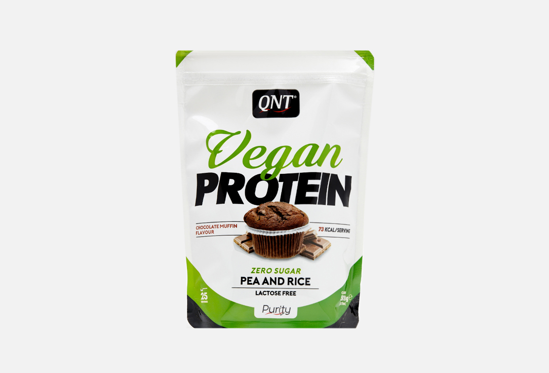 Протеин со вкусом шоколадного маффина QNT VEGAN PROTEIN POWDER 500 г vegan protein vplab ваниль 500 г