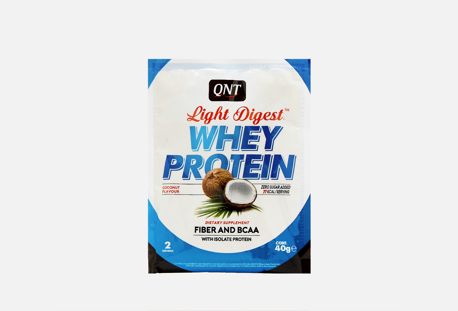 Qnt Протеин со вкусом со вкусом кокоса Light Digest Whey Protein 40 г — купить в Москве