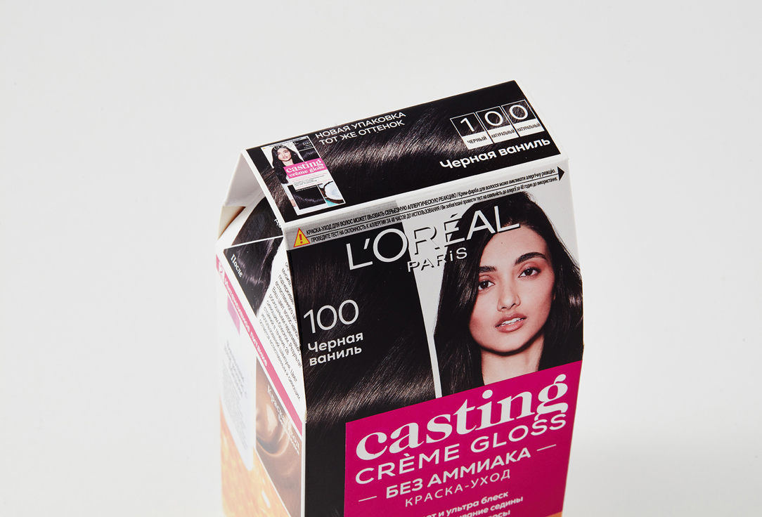 Стойкая краска-уход для волос без аммиака L'Oreal Paris CASTING CRÉME GLOSS 100, Черная ваниль