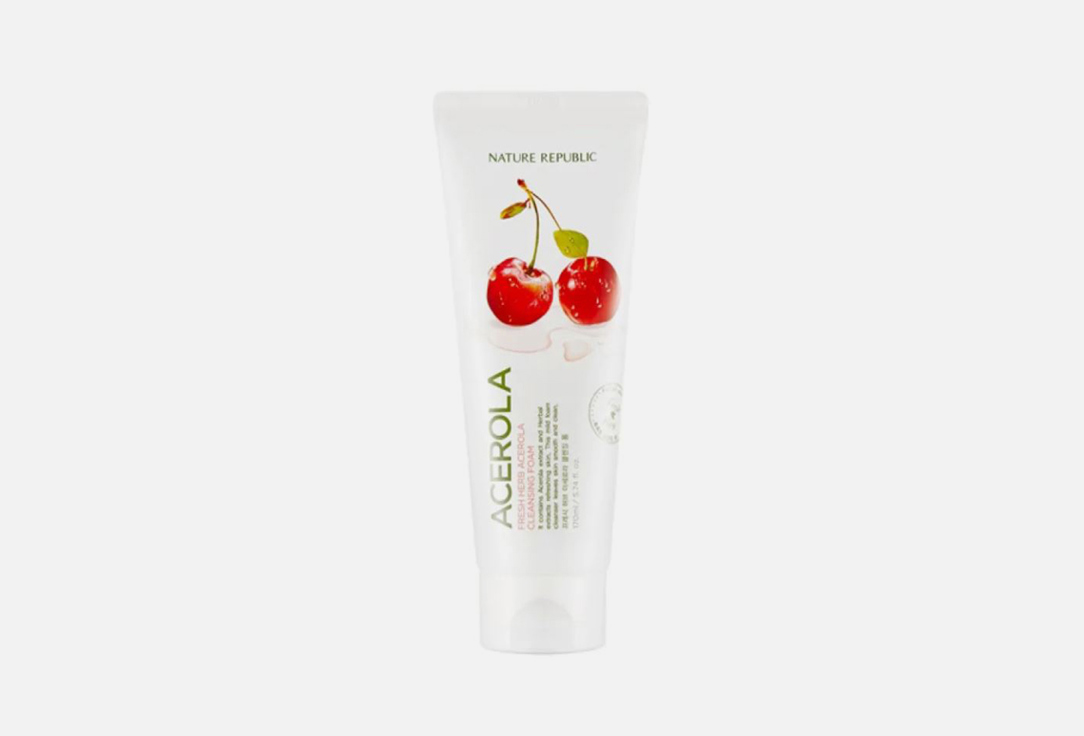 

Пенка для умывания с экстрактом барбадосской вишни NATURE REPUBLIC, Fresh Herb Acerola Cleansing Foam 170 мл