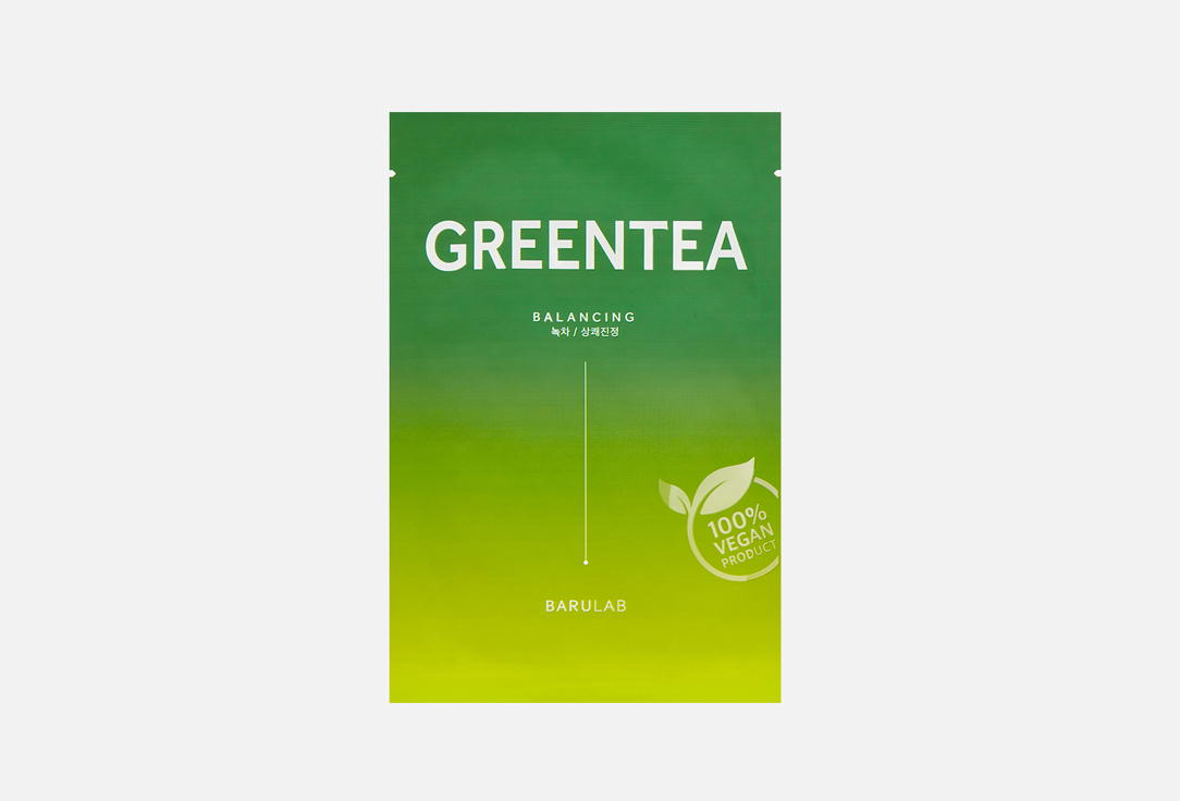 Маска для восстановления баланса кожи  BARULAB SEOUL THE CLEAN VEGAN MASK – GREEN TEA 