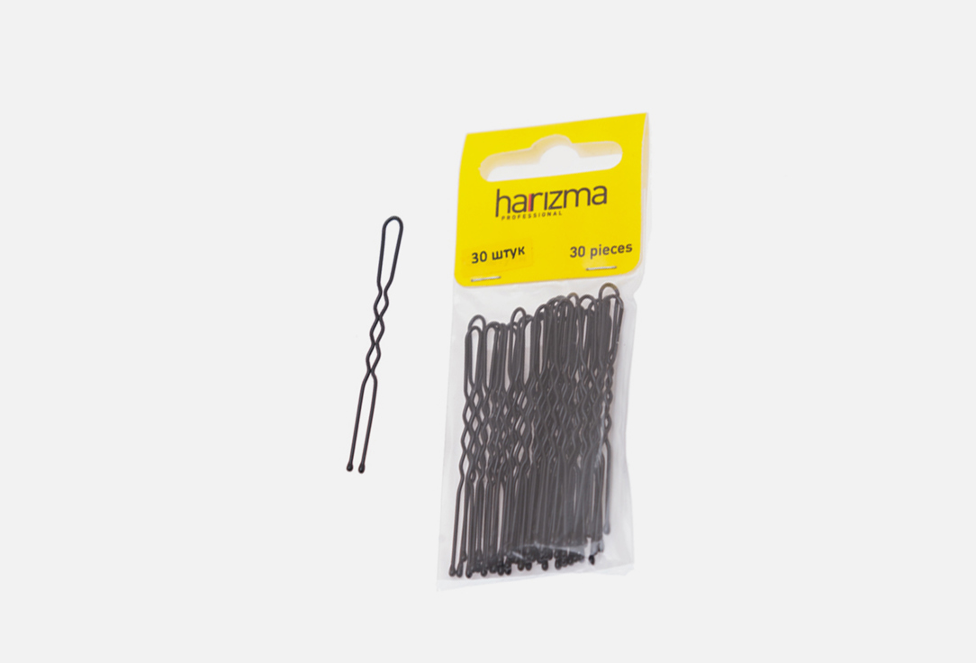 Шпильки HARIZMA 60 мм, черные 30 шт harizma шпильки 60 мм прямые черные 250 грамм harizma