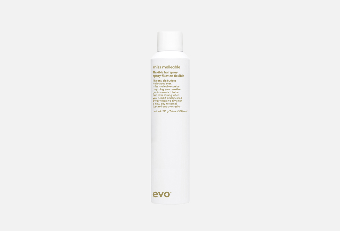 Лак подвижной фиксации EVO Miss malleable flexible hairspray 300 мл r co спрей для волос outer space flexible hairspray 75 мл