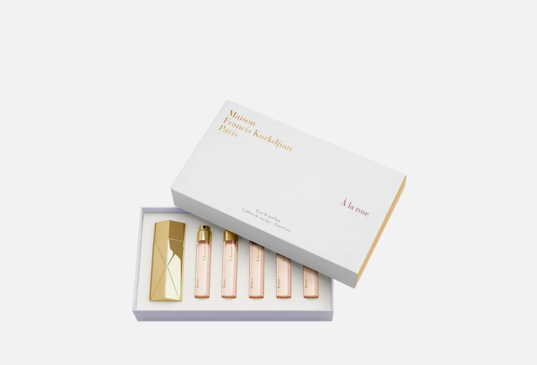 Изображение товара Парфюмерный набор Maison Francis Kurkdjian A la Rose 5 рефиллов и флакон Globe Trotter
