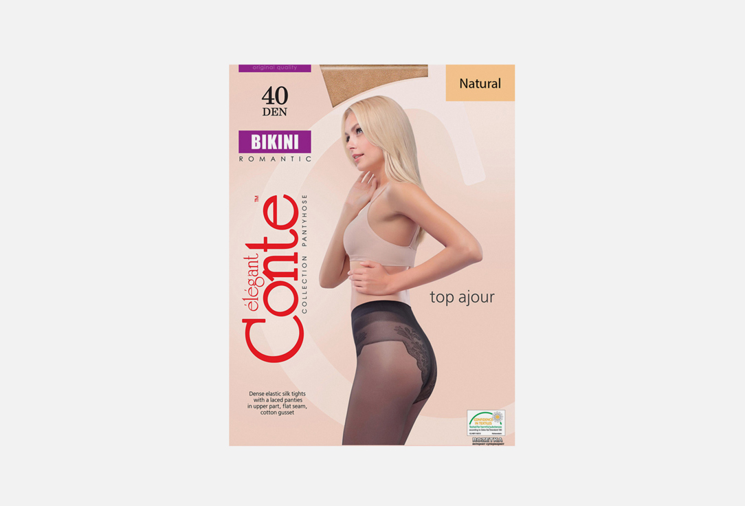Изображение товара Колготки CONTE ELEGANT Bikini 40 den для женщин с хлопковой ластовицей