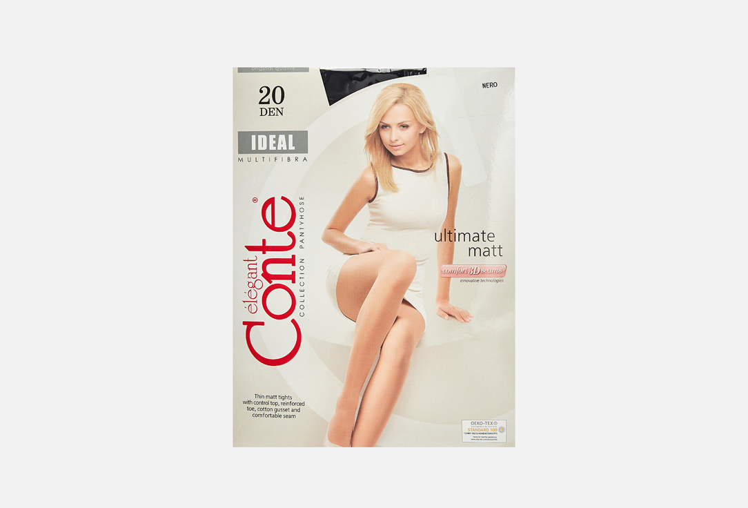 Изображение товара Колготки CONTE ELEGANT IDEAL nero 20 den тонкие матовые для женщин