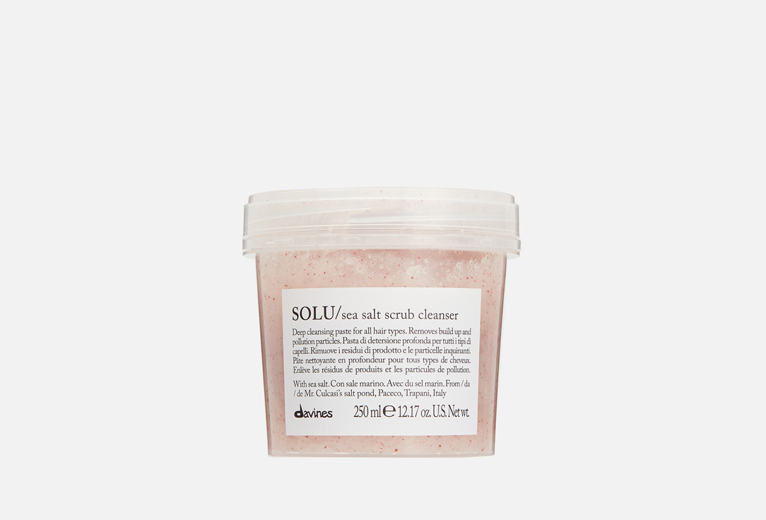Скраб для кожи головы с морской солью DAVINES SOLU sea salt scrub cleanser 250 мл цена и фото