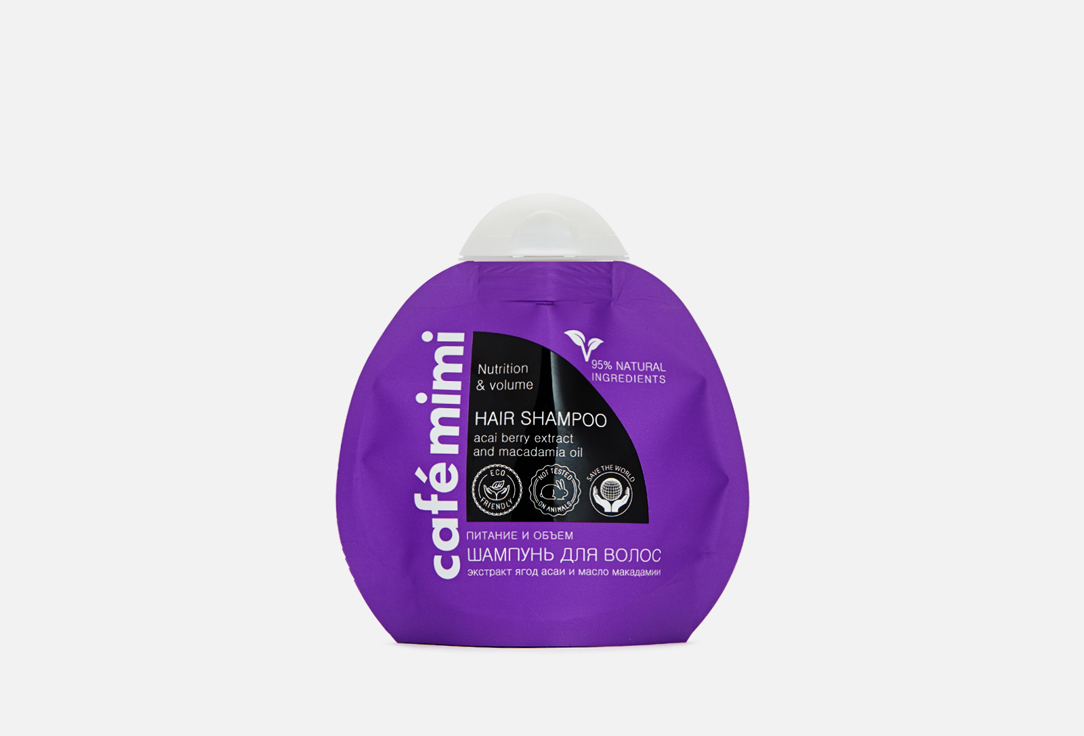 Питательный шампунь для волос CAFÉ MIMI Nutrition&Volume 100 мл шампунь cafe mimi питание и объём экстракт ягод асаи и масло макадамии 100 мл
