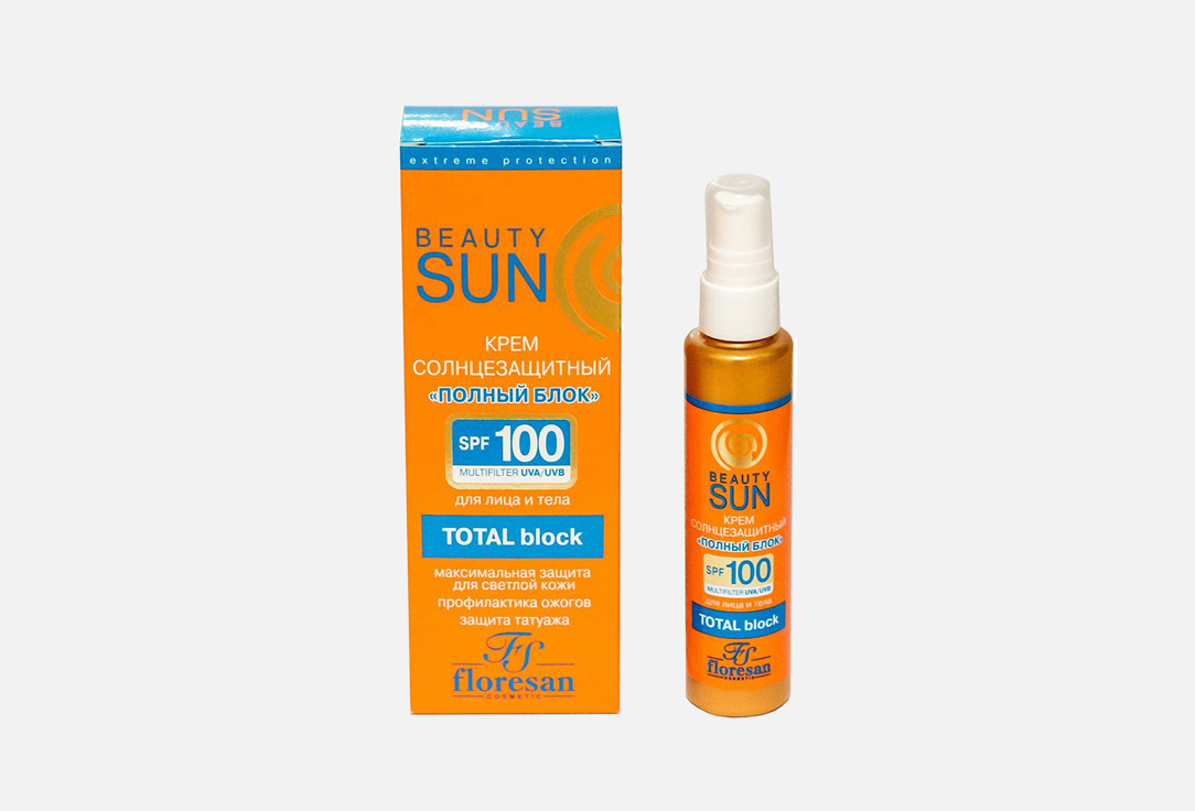 Крем солнцезащитный для лица и тела SPF100  Floresan Total block 