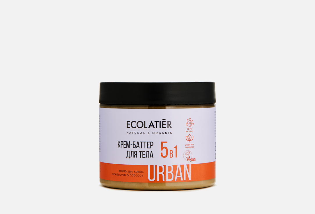Изображение товара Крем-баттер для тела 5в1 ECOLATIER COCOA, SHEA, MACADAMIA, BABASSU, COCONUT
