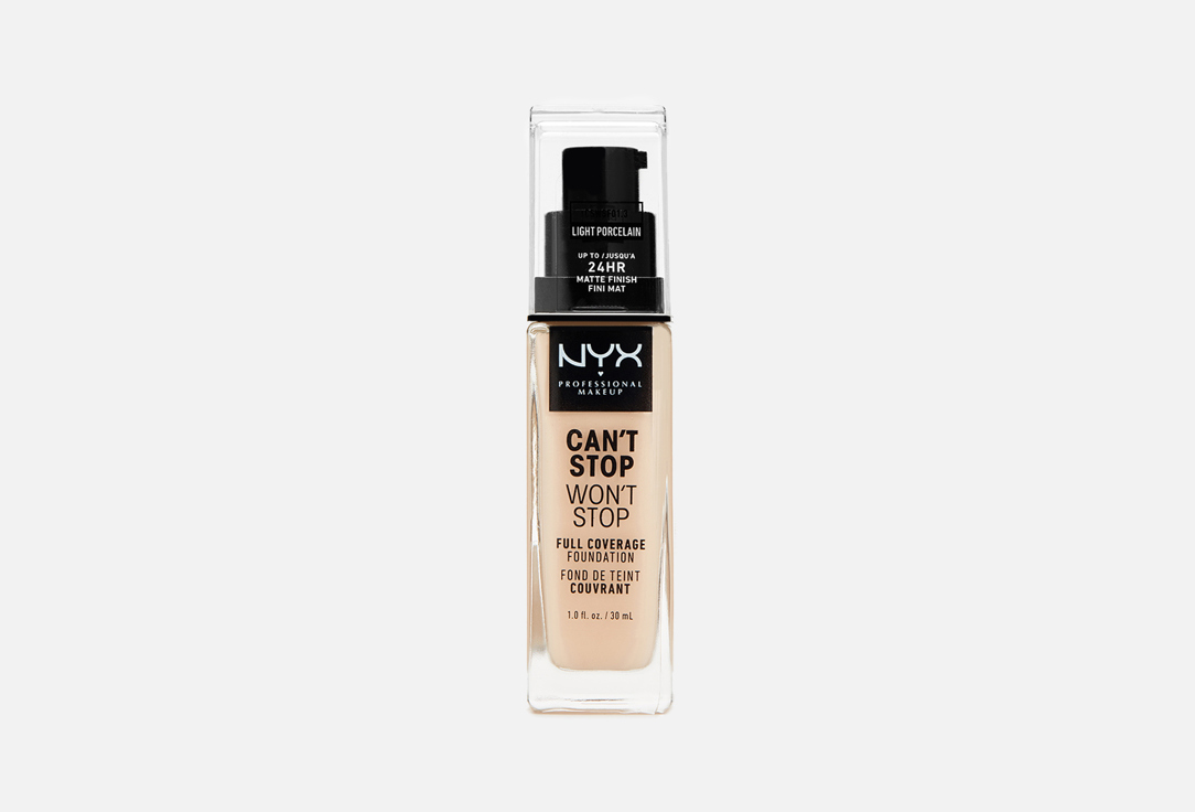 ТОНАЛЬНАЯ ОСНОВА С ПЛОТНЫМ ПОКРЫТИЕМ NYX PROFESSIONAL MAKEUP CAN’T STOP WON’T STOP FULL COVERAGE FOUNDATION 30 мл twisted sister you can t stop rock