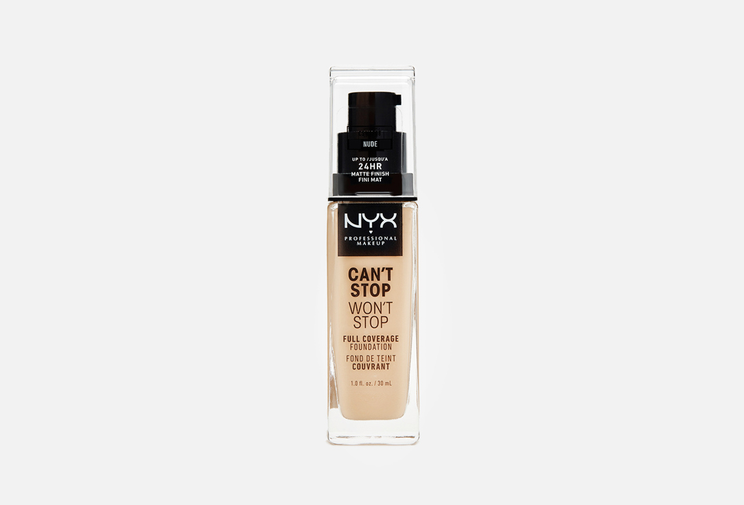 ТОНАЛЬНАЯ ОСНОВА С ПЛОТНЫМ ПОКРЫТИЕМ NYX PROFESSIONAL MAKEUP CAN’T STOP WON’T STOP FULL COVERAGE FOUNDATION 30 мл twisted sister you can t stop rock